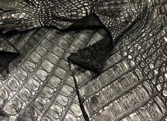 Crocodile Fabric: Black 4-way stretch