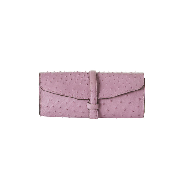 LIght Pink Ostrich Clutch