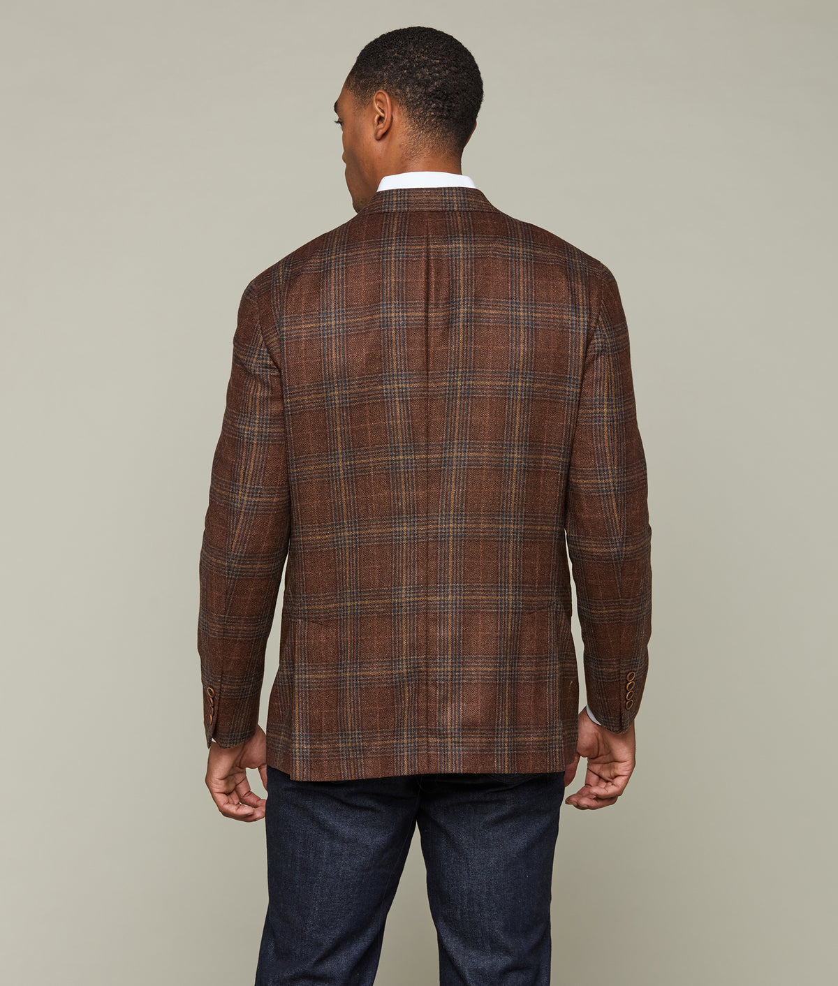 
        Lucchese Sport Coat :: Brown Tan/Teal Plaid