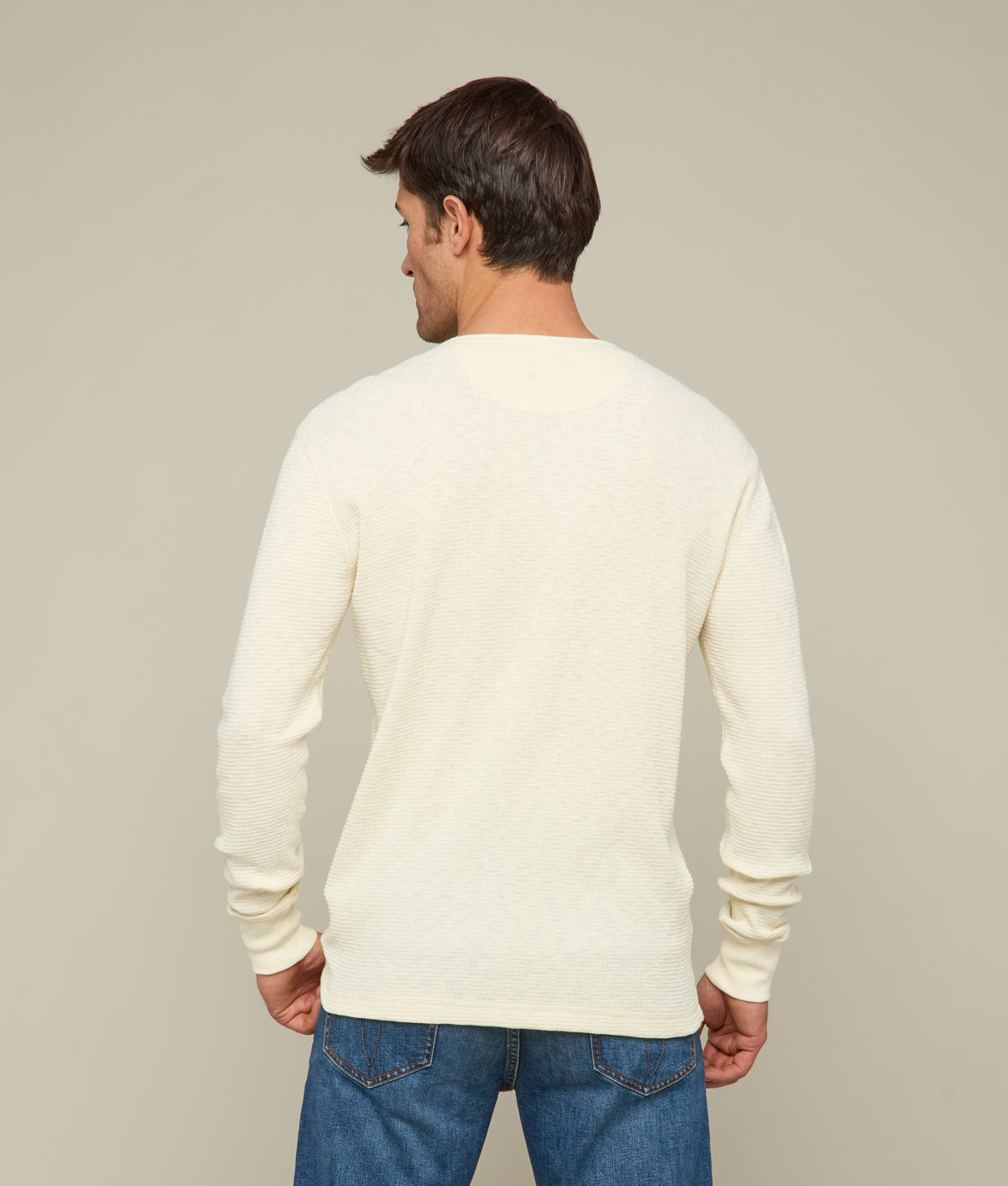 
        Waffle Henley :: Ecru