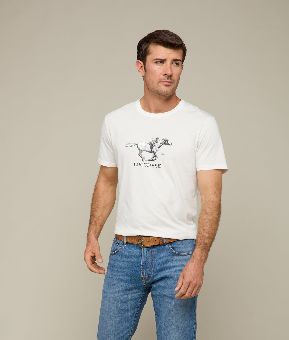 
        Lucchese Racehorse Tee :: White