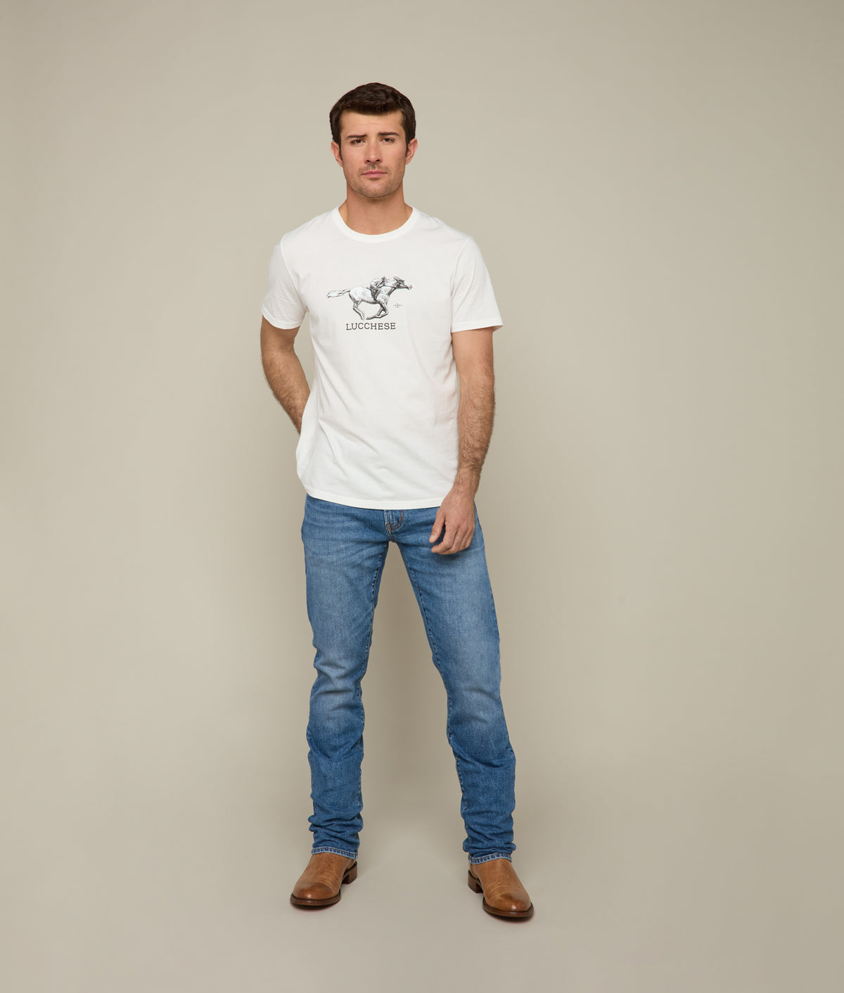 
        Lucchese Racehorse Tee :: White