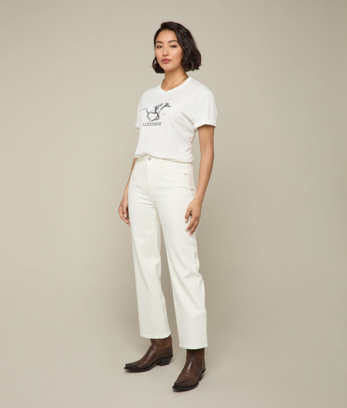 
        Lucchese Racehorse Tee :: White