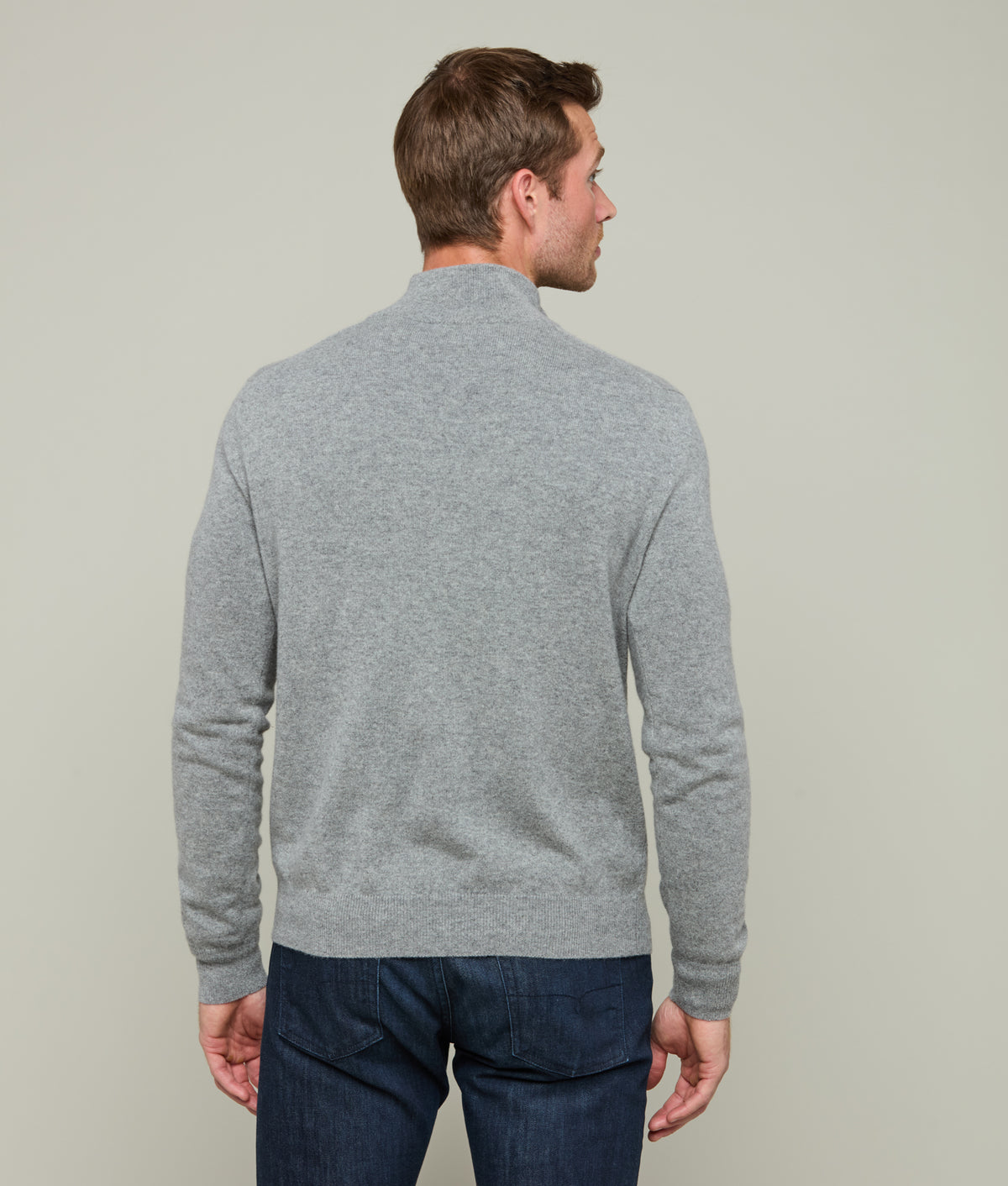 
        Men&#39;s Cashmere Quarter Zip :: Heather Grey