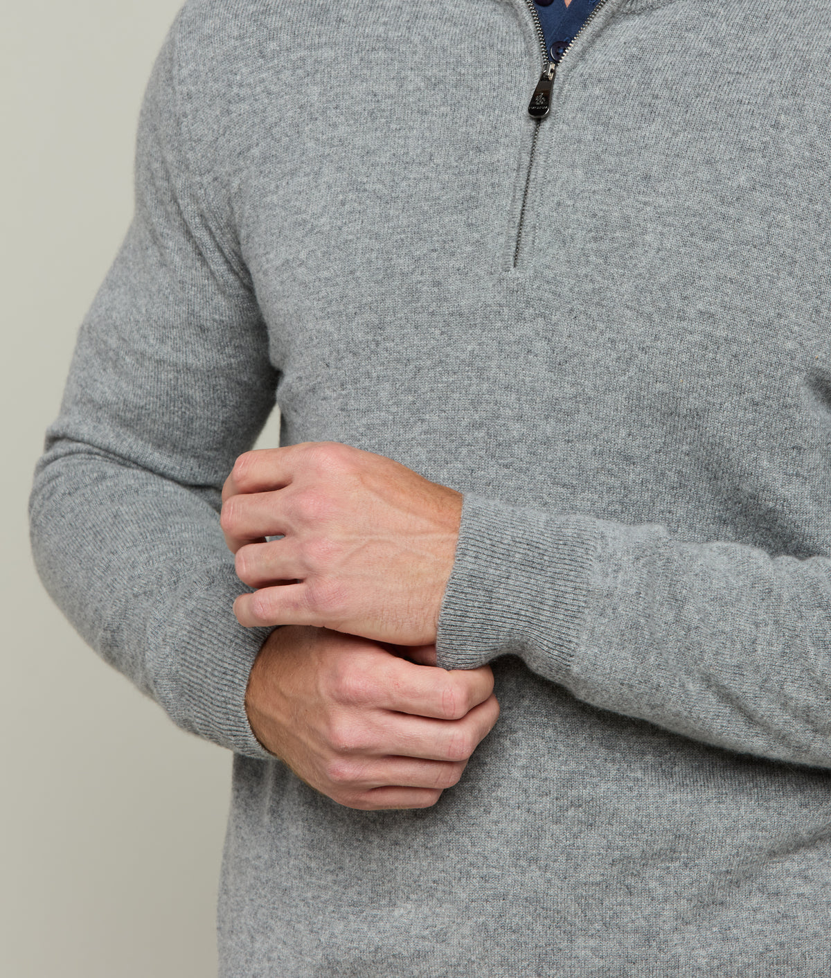 
        Men&#39;s Cashmere Quarter Zip :: Heather Grey