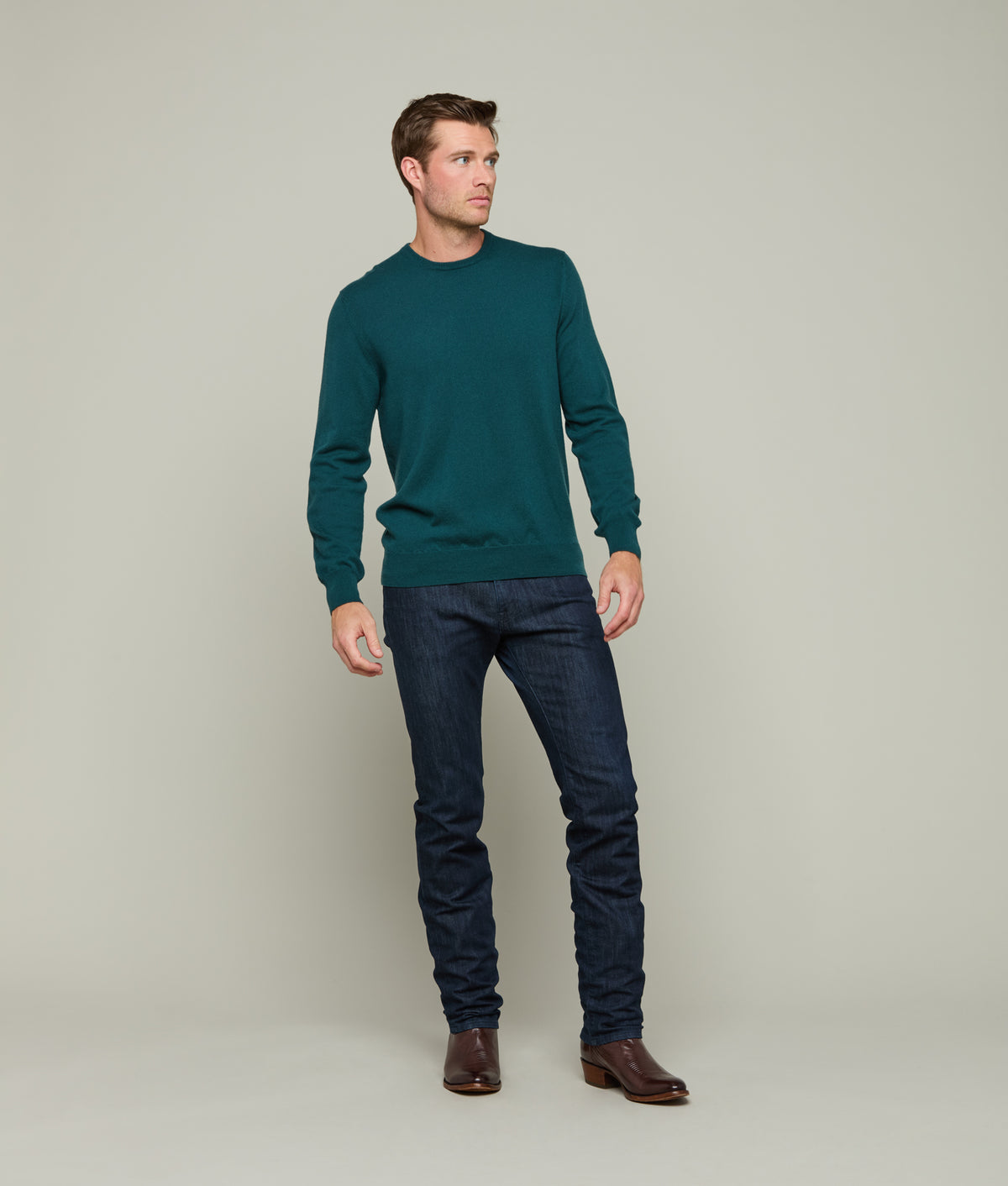 
    Men&#39;s Cashmere Crewneck Sweater :: Teal