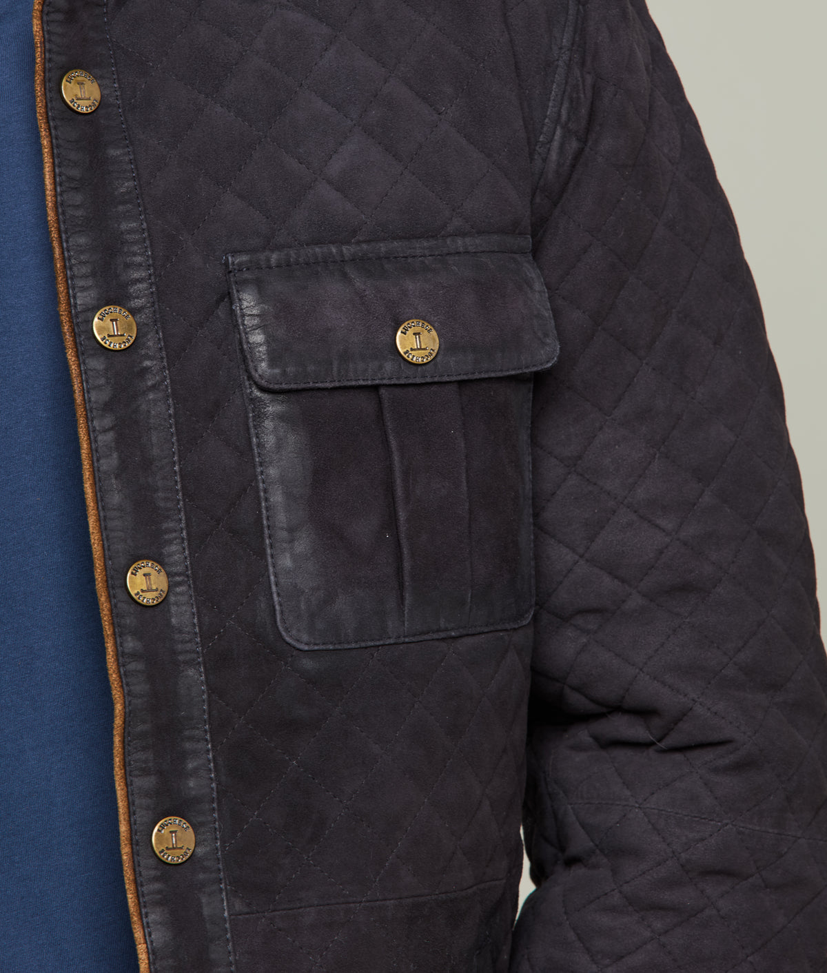 
        Waxed Suede Jacket :: Navy