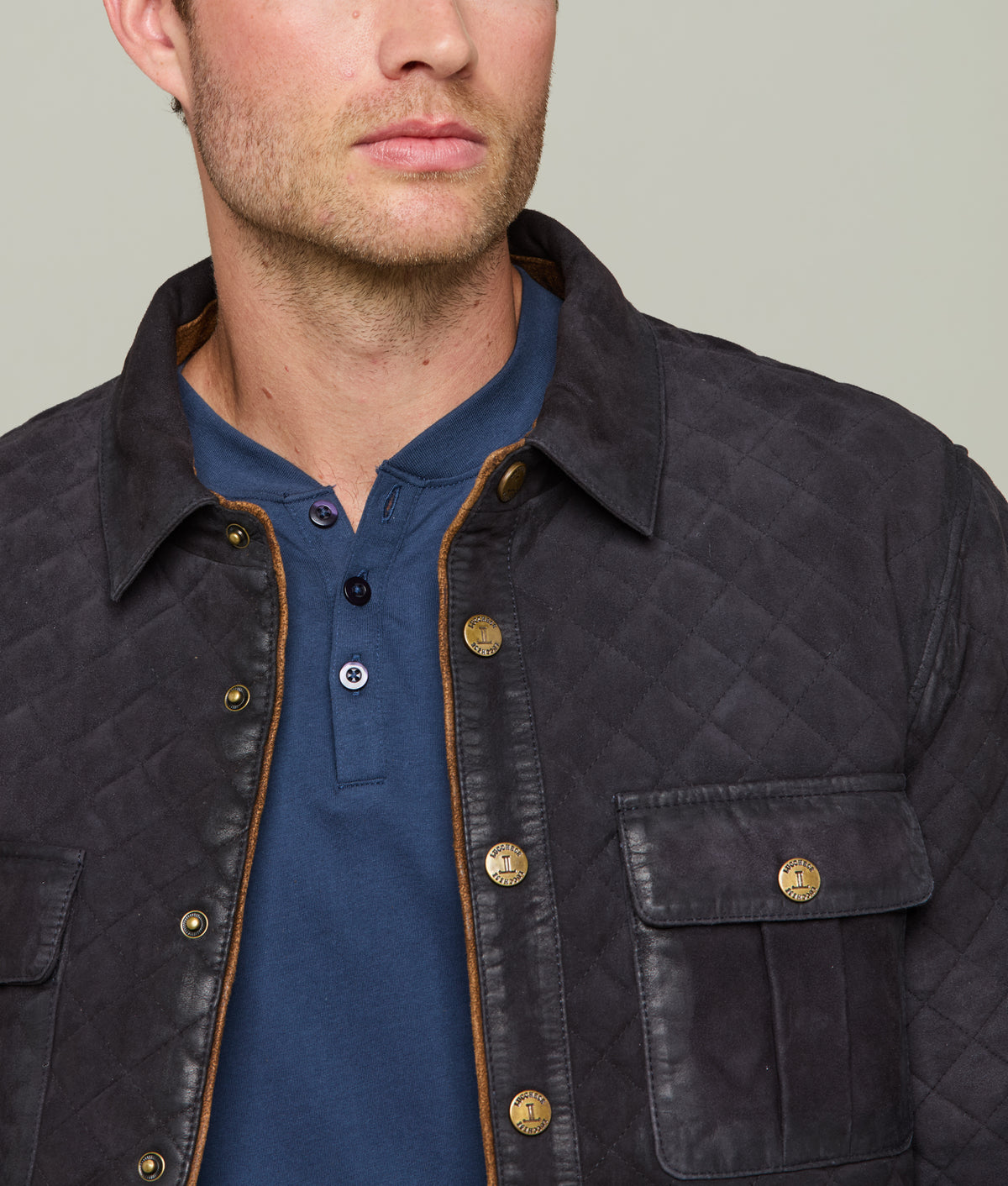 
        Waxed Suede Jacket :: Navy