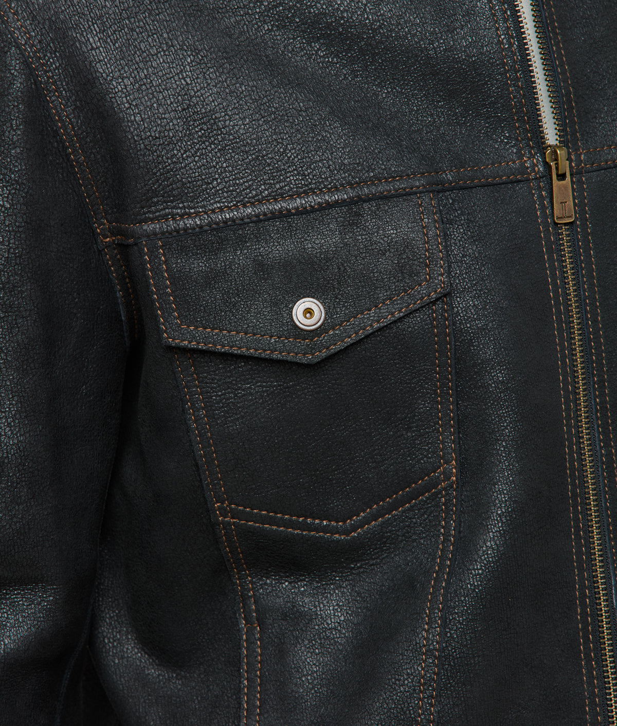 
    Leather Trucker Jacket :: Black