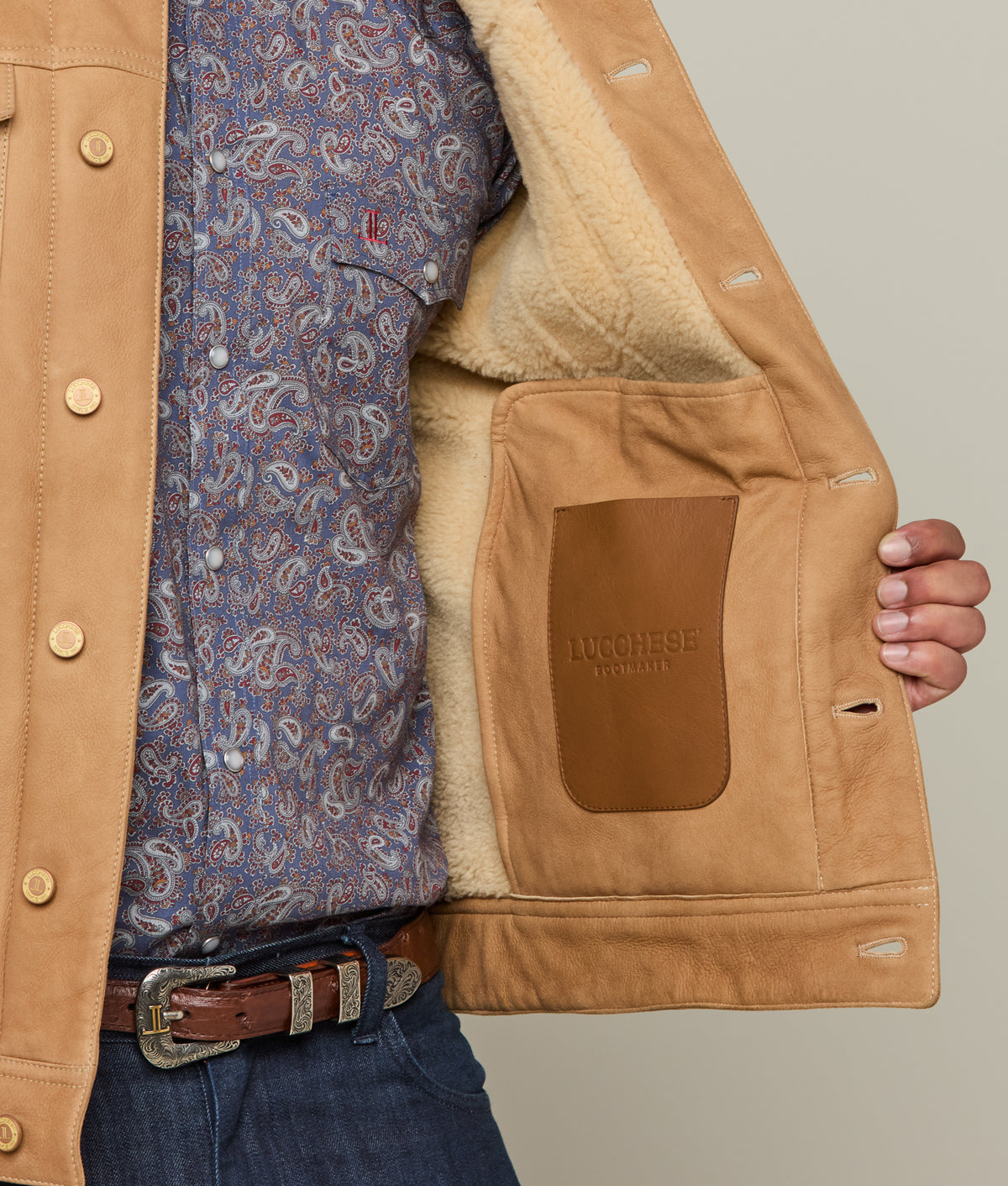 
    Kyle Shearling Trucker Jacket :: Natural