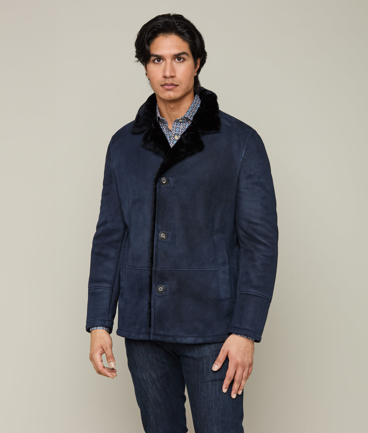 
    Bruce Shearling Coat :: Navy