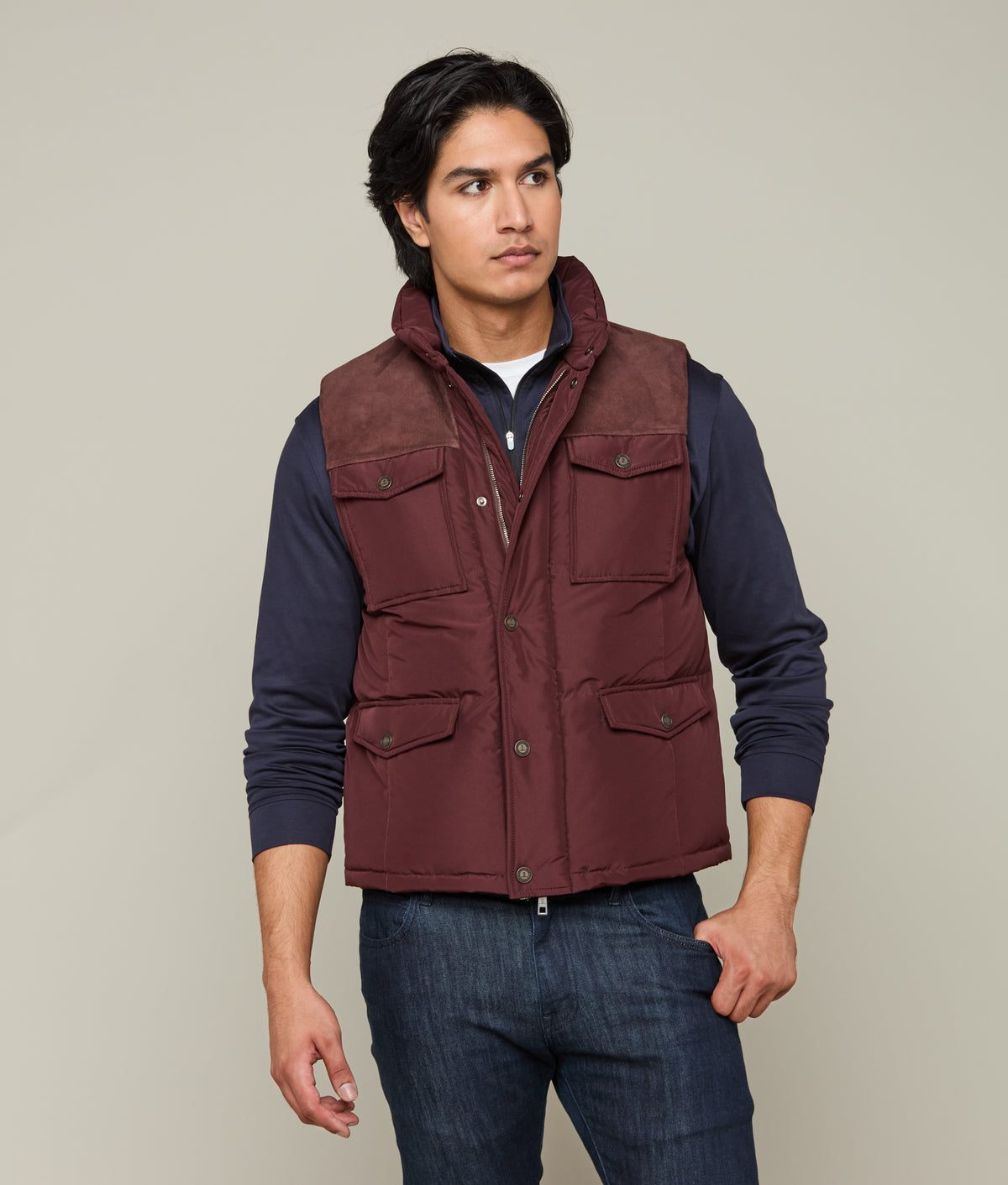 
    John Puffer Vest :: Wine