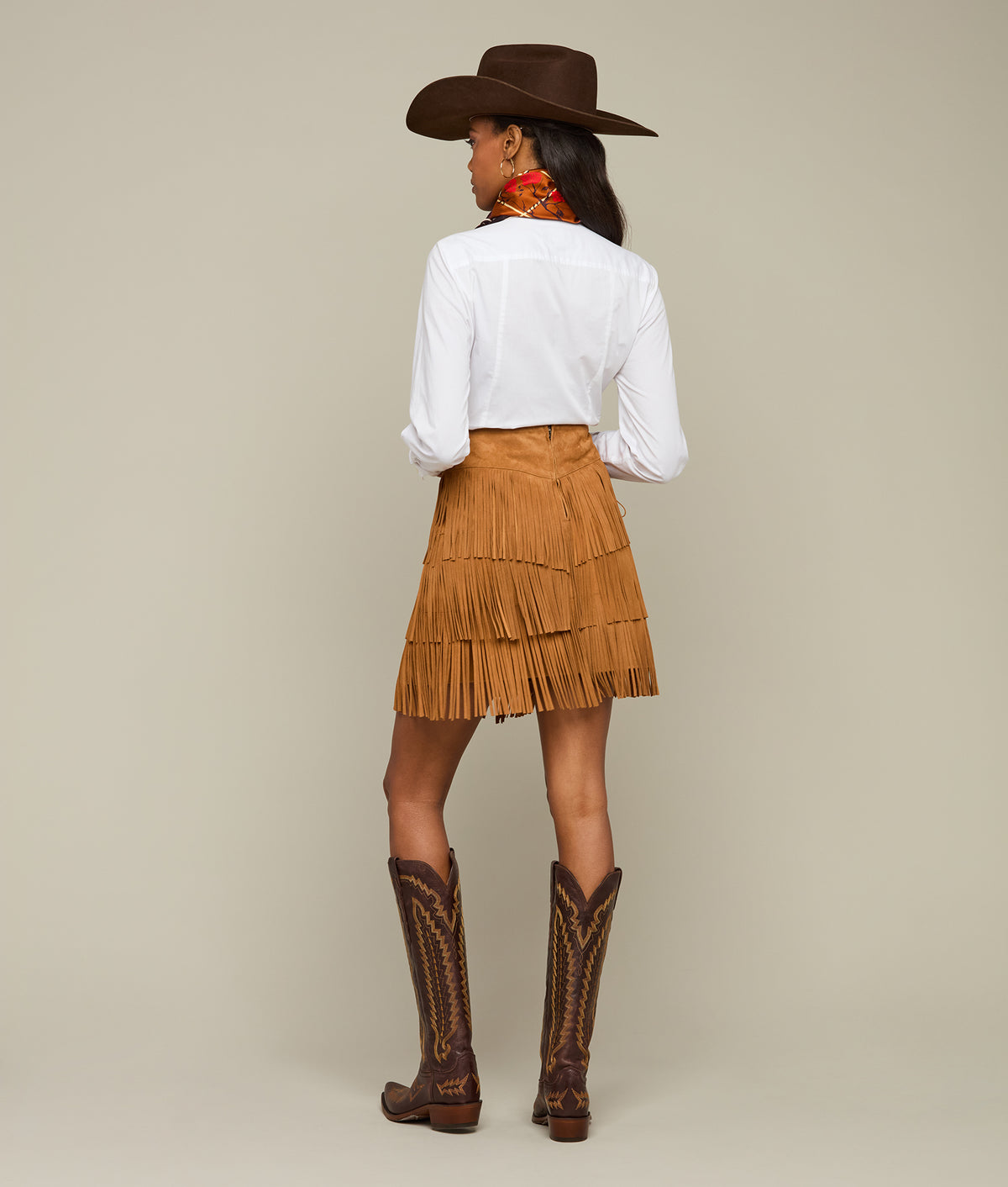 
    Annabelle Fringe Skirt :: Cinnamon