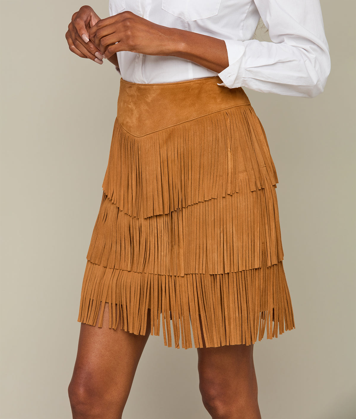 
    Annabelle Fringe Skirt :: Cinnamon