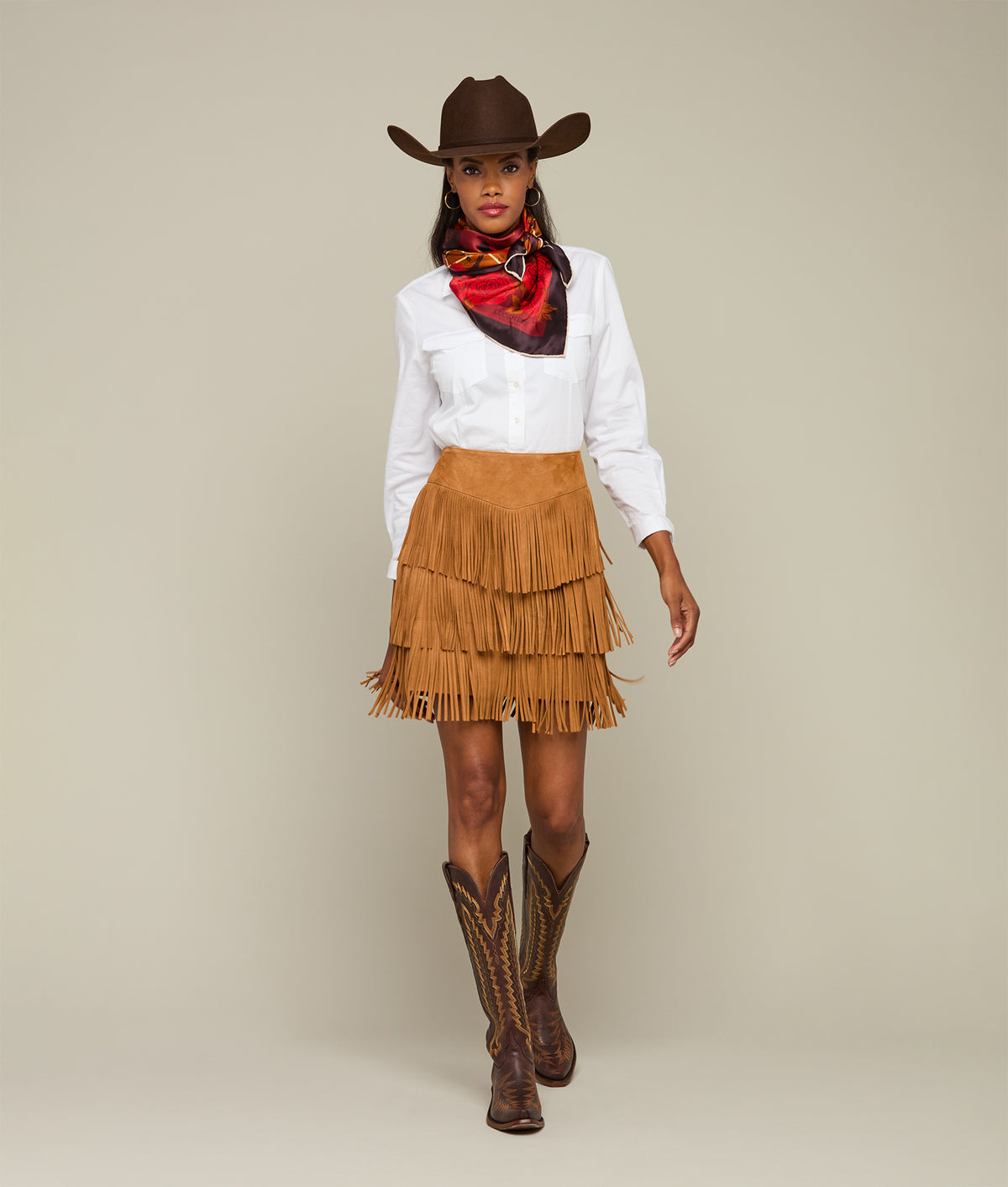 
    Annabelle Fringe Skirt :: Cinnamon