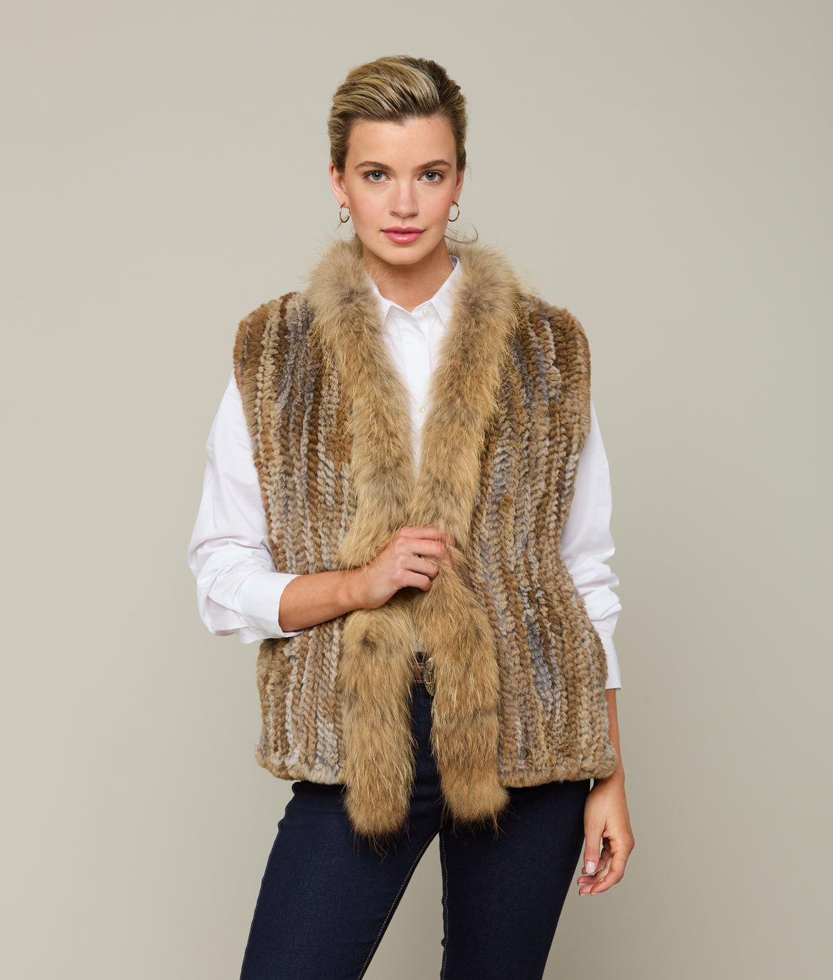 
        Rabbit Fur Vest :: Natural