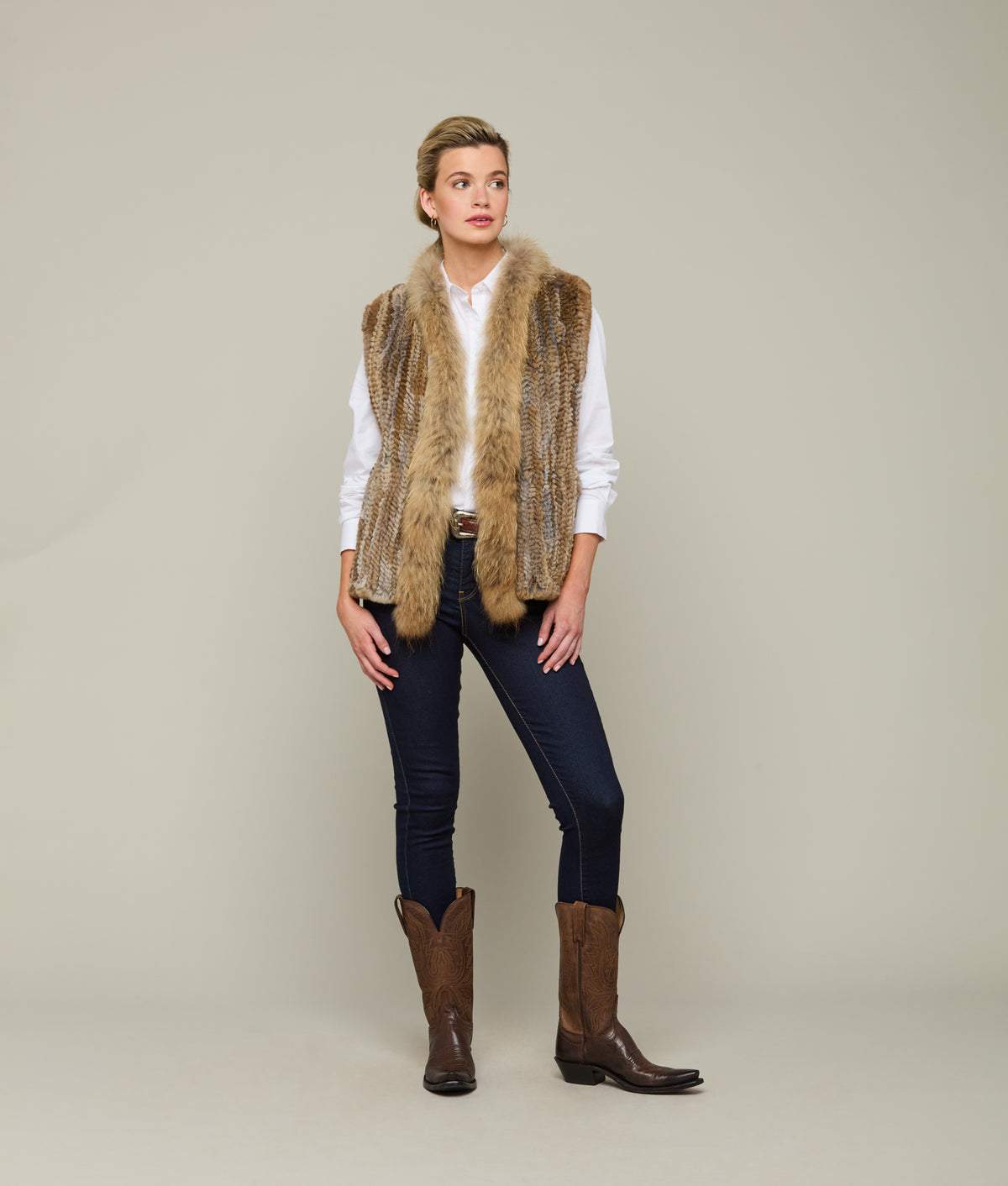 
        Rabbit Fur Vest :: Natural