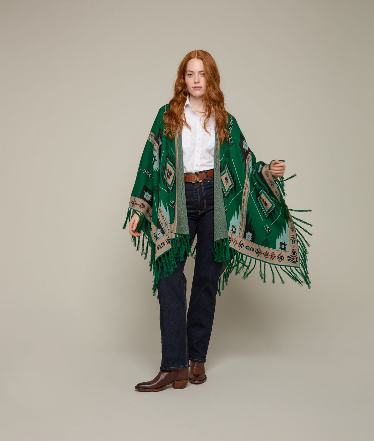 
    Lightweight Alpaca Cape :: Emerald