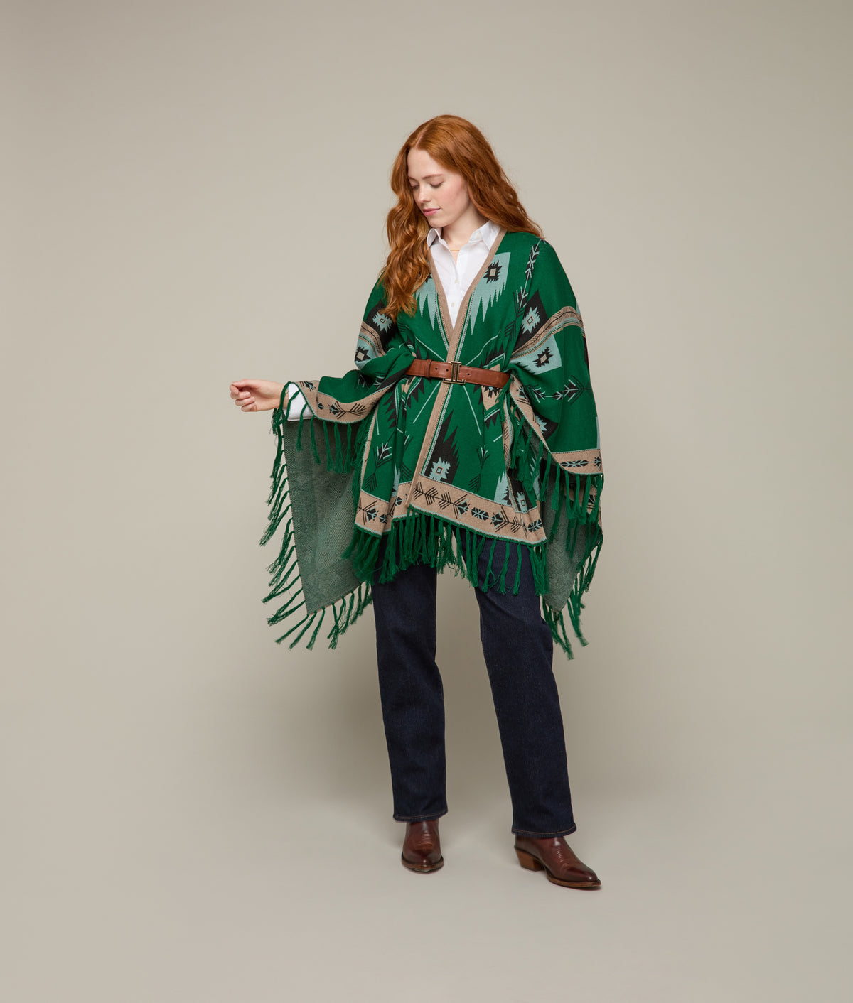 
    Lightweight Alpaca Cape :: Emerald