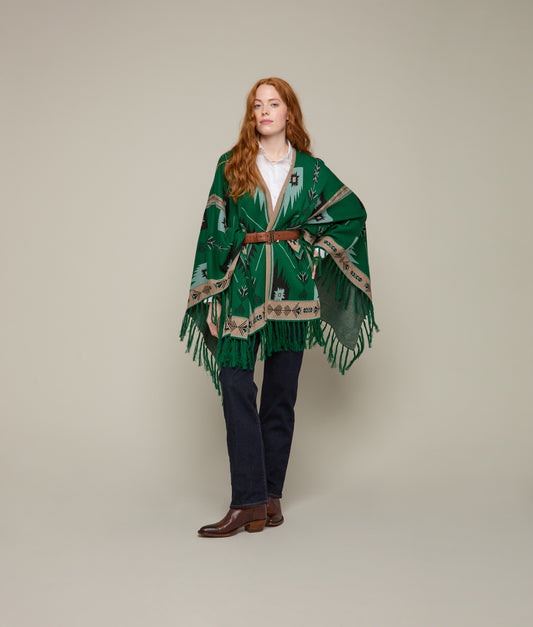 Lightweight Alpaca Cape :: Emerald