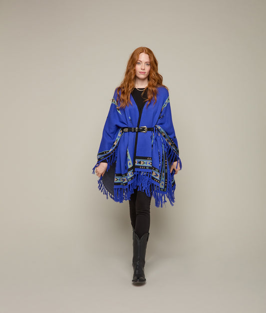 Lightweight Alpaca Cape :: Sapphire