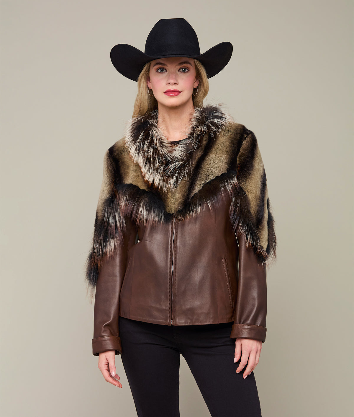 
    Fur Yoke Jacket :: Brown