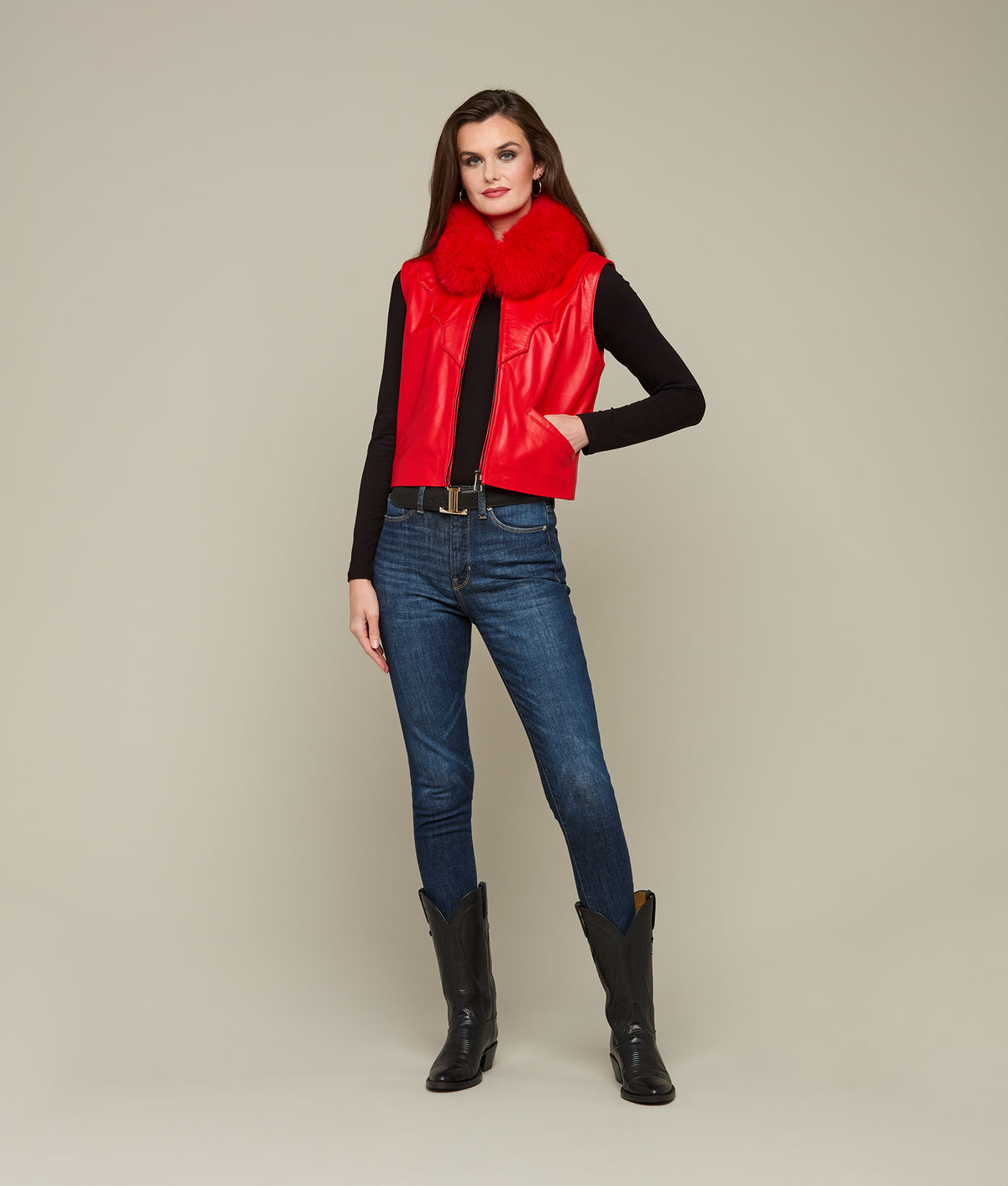 
    Western Fox Vest :: Red