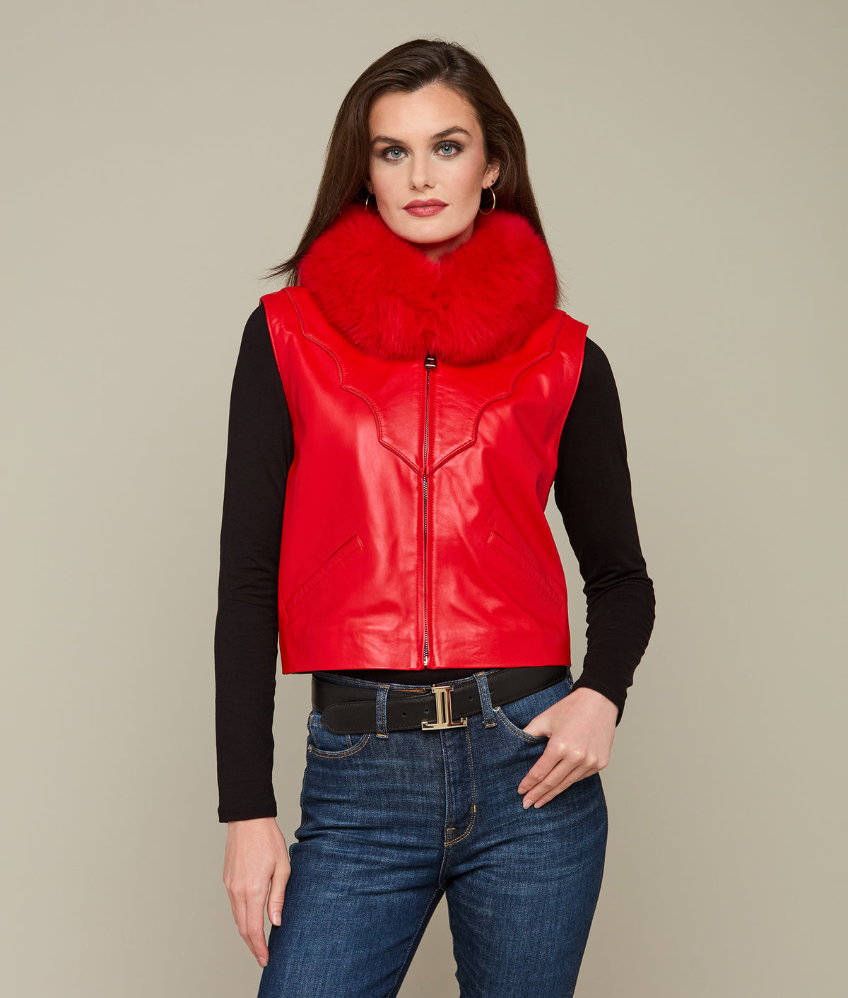 
    Western Fox Vest :: Red