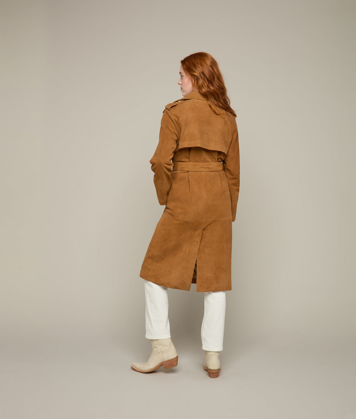 
        Suellen Suede Trench Coat :: Caramel