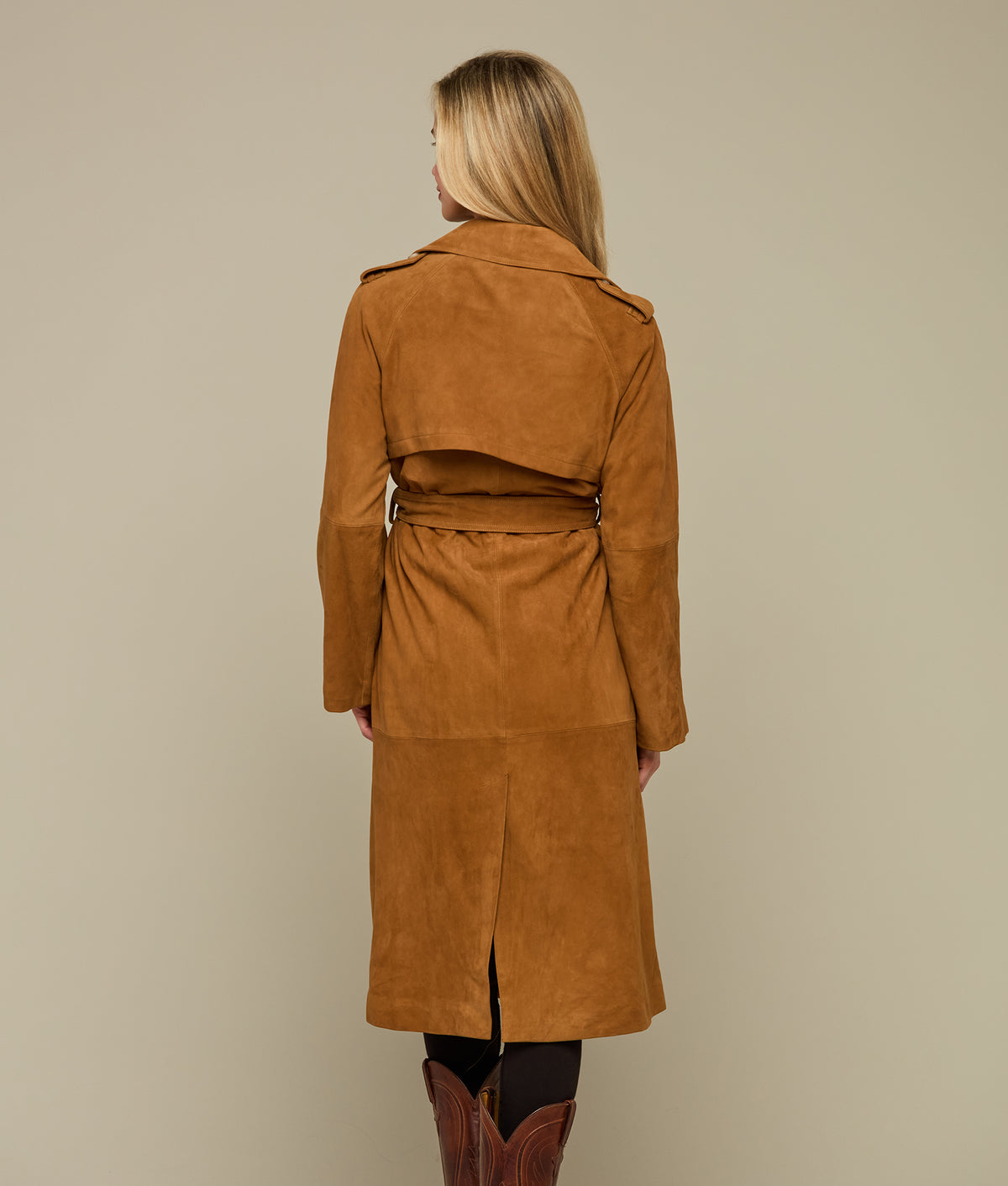 
    Suellen Suede Trench Coat :: Caramel