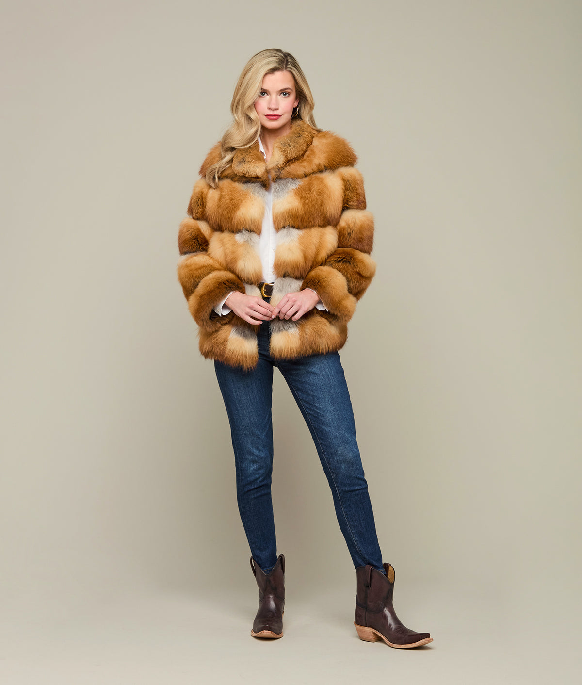 
    Canadian Red Fox Jacket :: Caramel