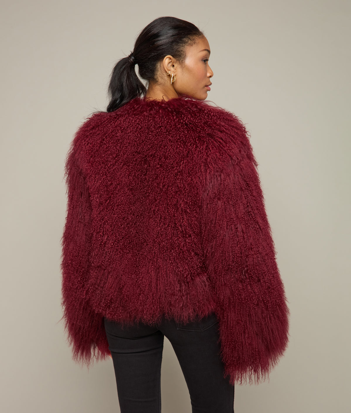 
    Curly Shearling Jacket :: Oxblood