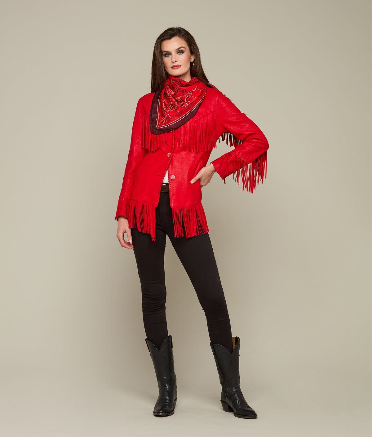 
    Mirrored L Scarf :: Red/Burgundy