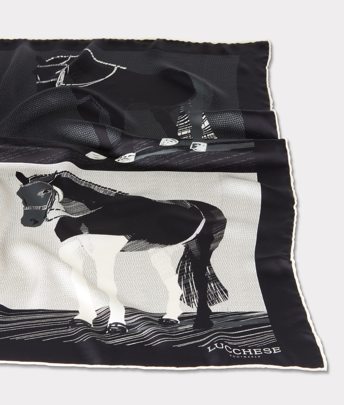 
    Quarter Horse Silk Scarf :: Black