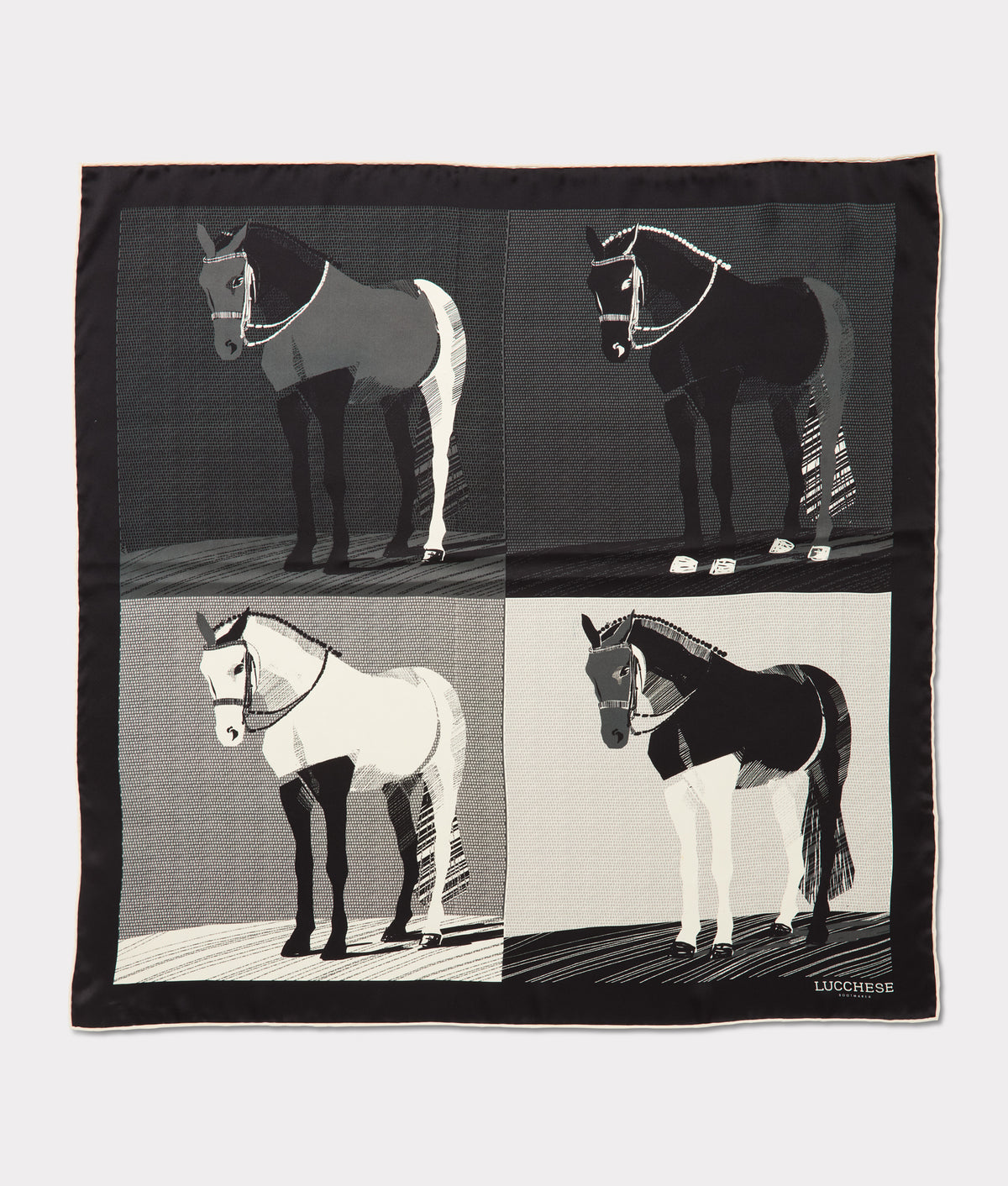 
    Quarter Horse Silk Scarf :: Black