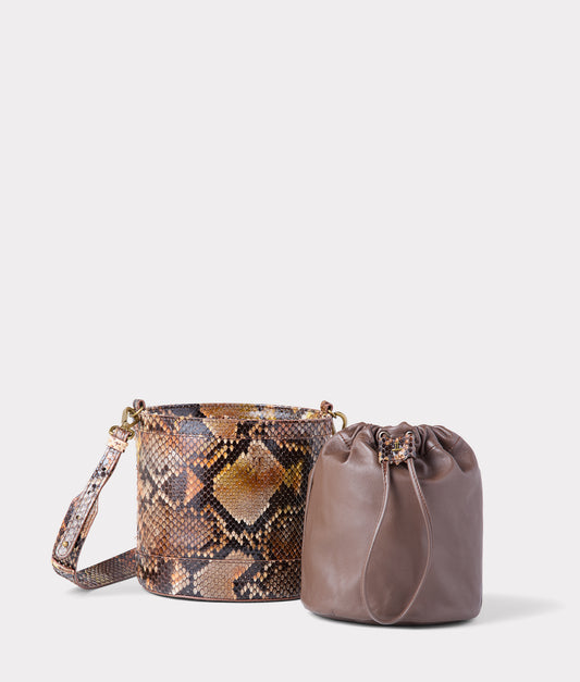 Fallon Exotic Bucket Bag :: Multi Python