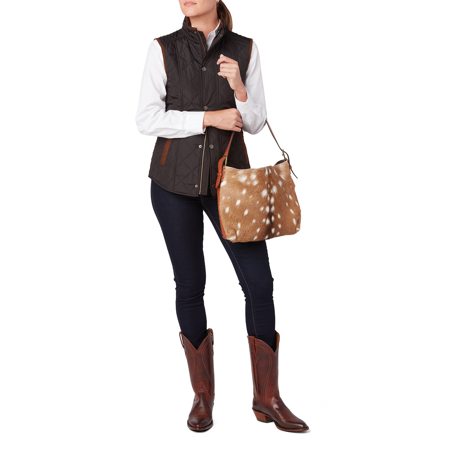 Lucchese | Axis Fringe Flap Crossbody :: Axis Brown