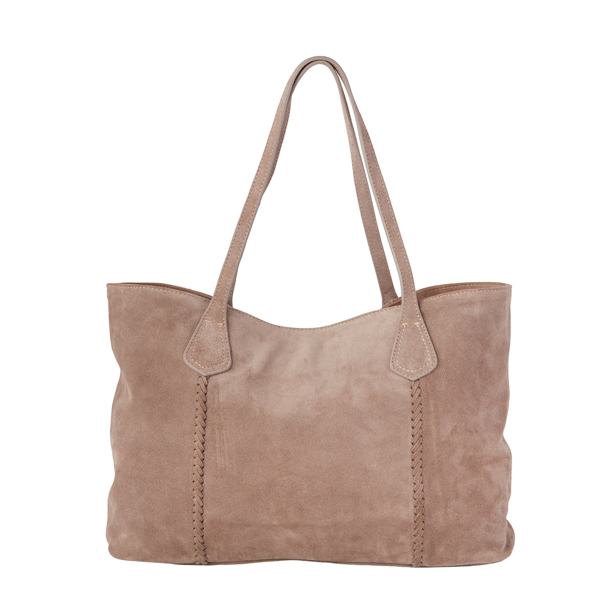 Suede Tote :: Taupe
