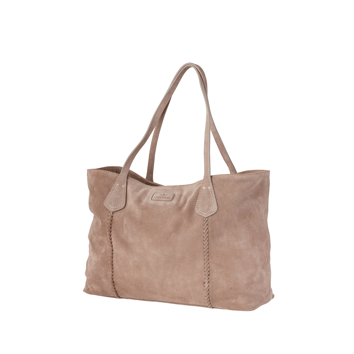 Suede Tote :: Taupe