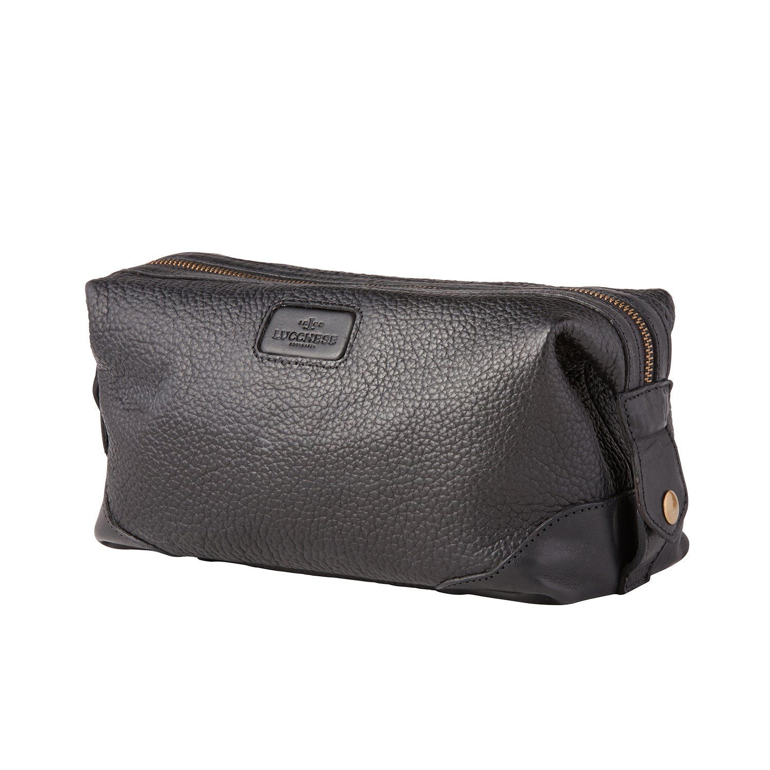 Black Leather Dopp Kit, Men's Leather Wash Bag
