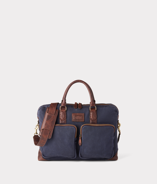 Everyday Waxed Canvas Briefcase :: Navy