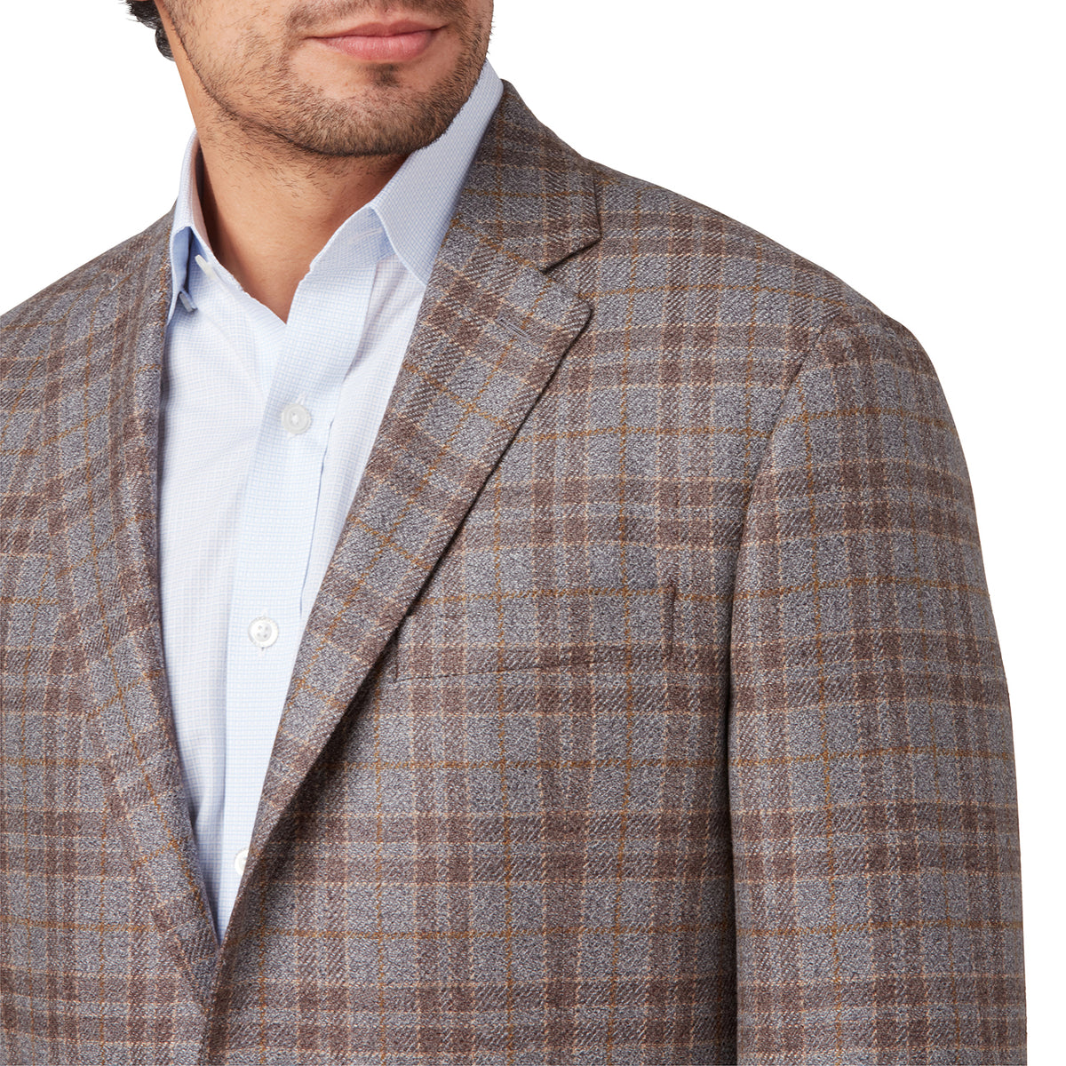 Lucchese Sport Coat :: Grey And Tan Plaid