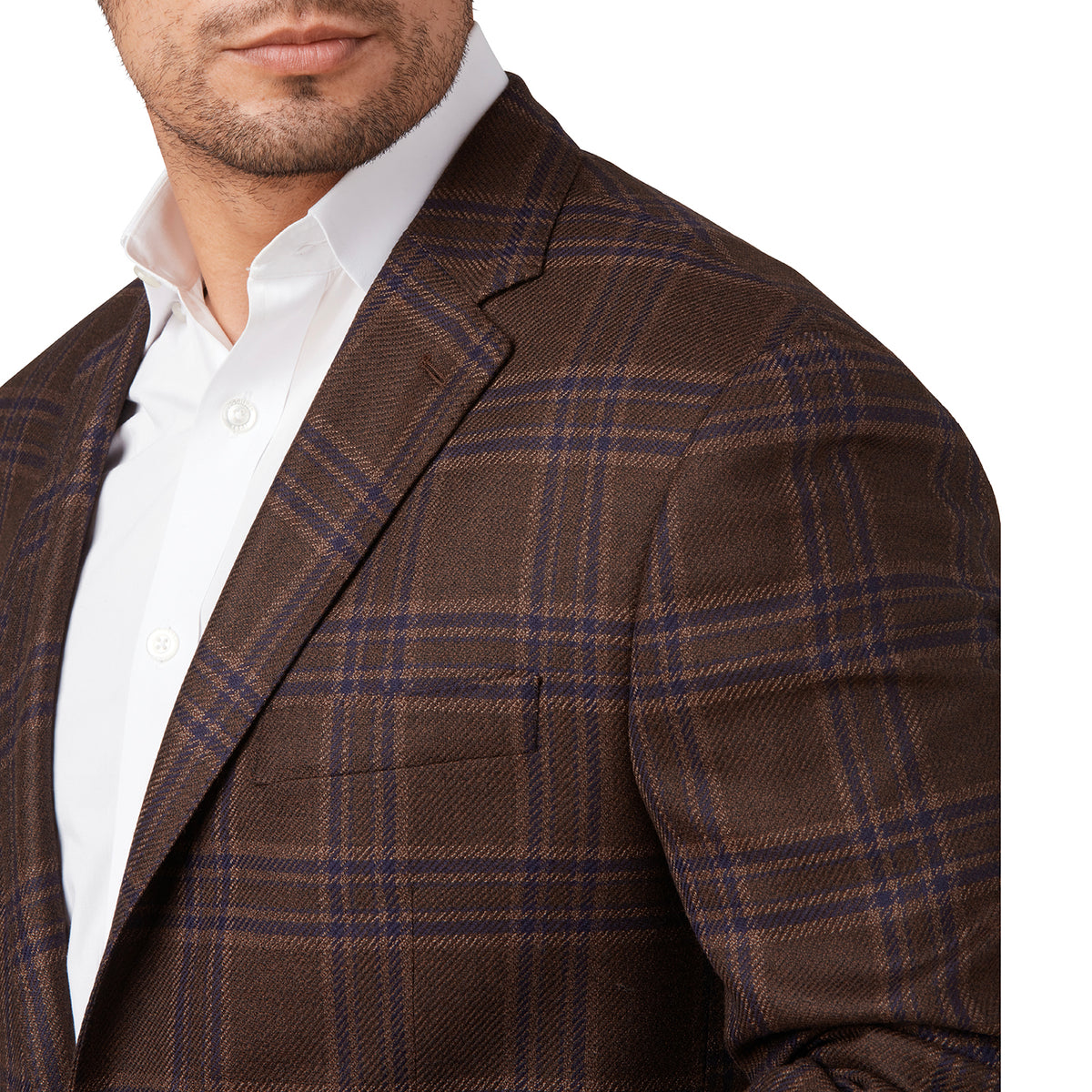 Lucchese Sport Coat :: Chocolate And Navy Plaid