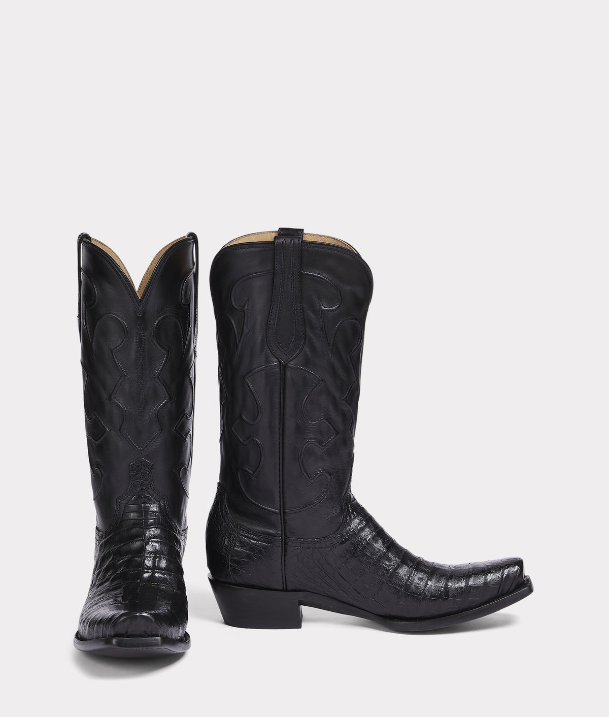 Lucchese womens black ostrich boots best sale