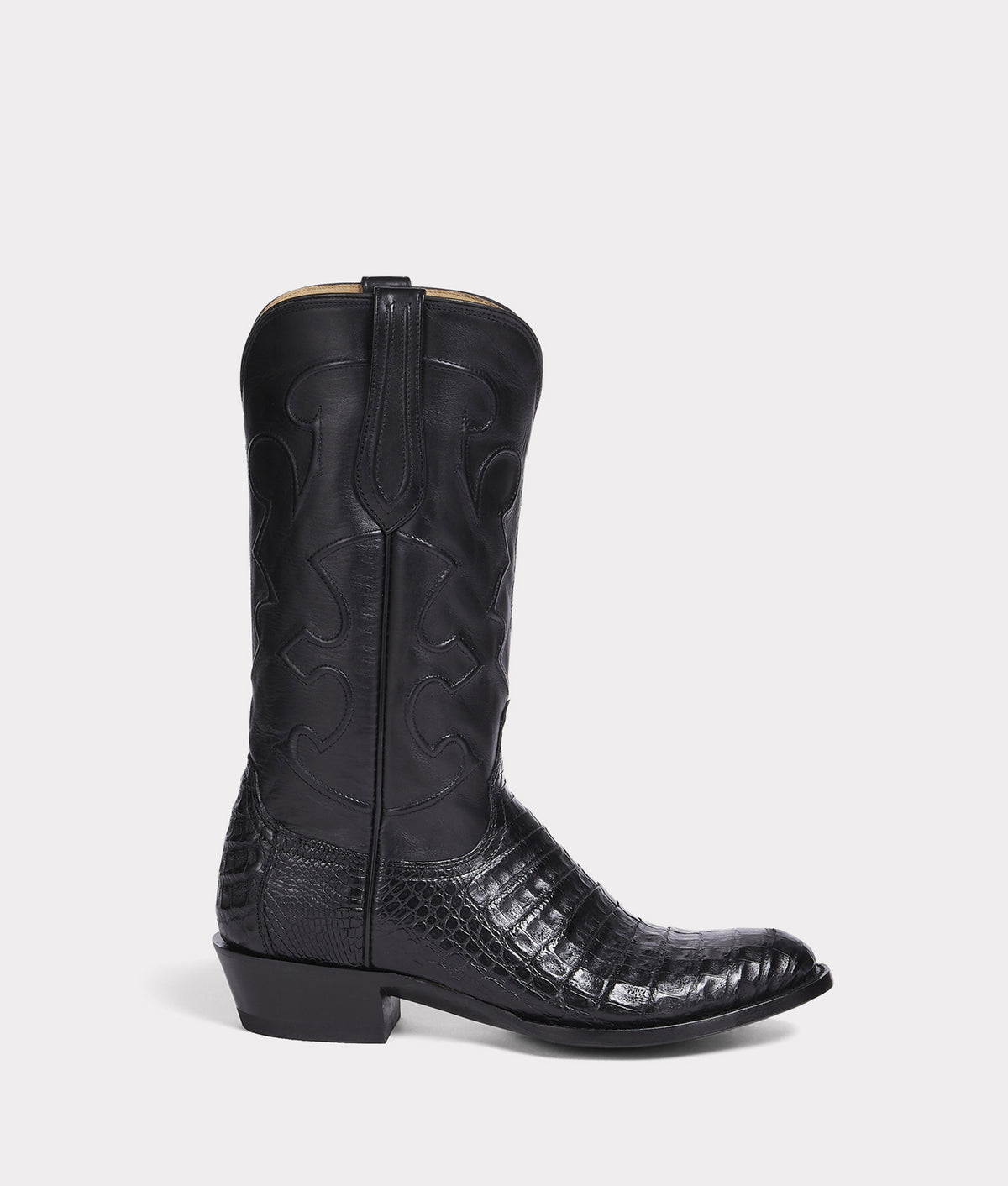 Lucchese black crocodile cowboy boots on sale