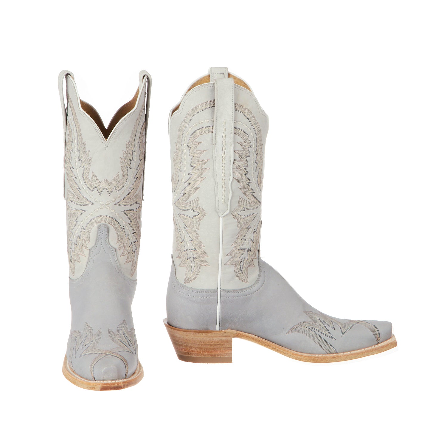 Lucchese Womens Cowboy Boots White Goat Leather