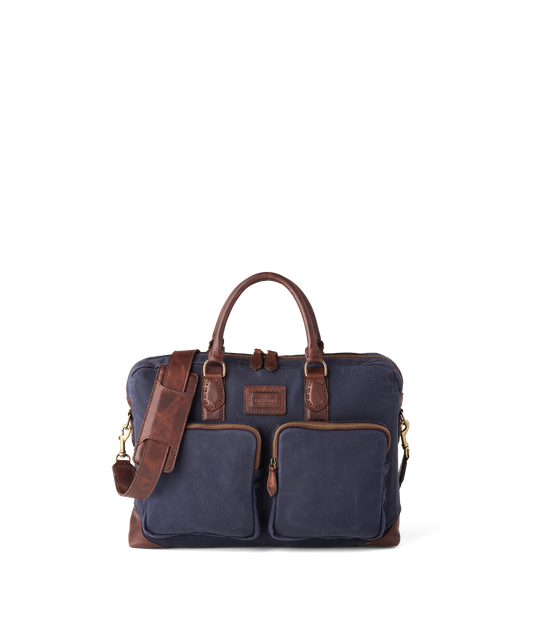 Everyday Waxed Canvas Briefcase :: Navy