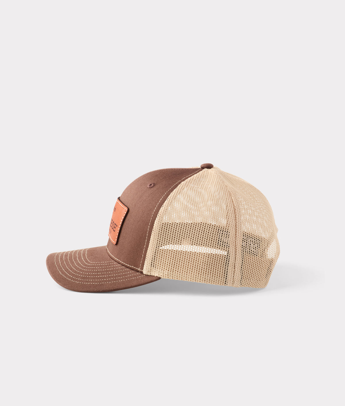 
    Leather Patch Cap :: Brown + Khaki