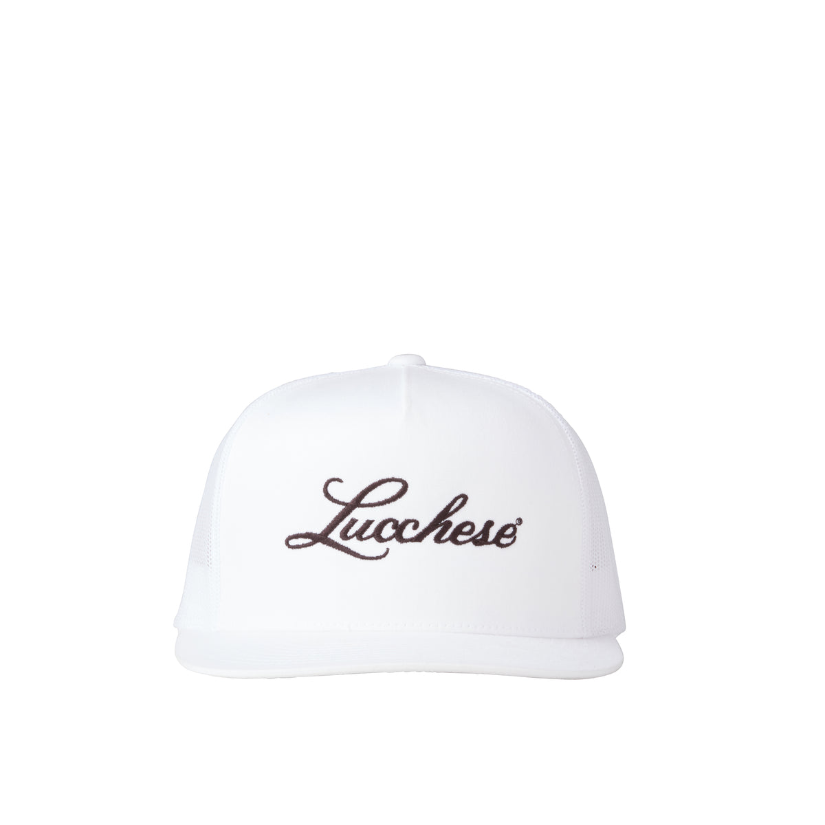 
    Lucchese Script Trucker Cap :: White