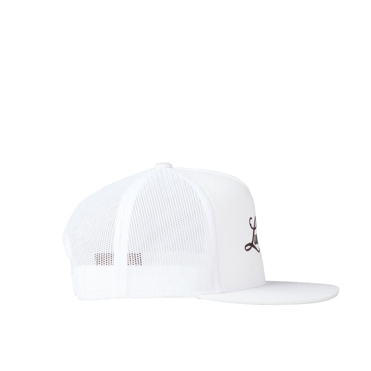 
    Lucchese Script Trucker Cap :: White